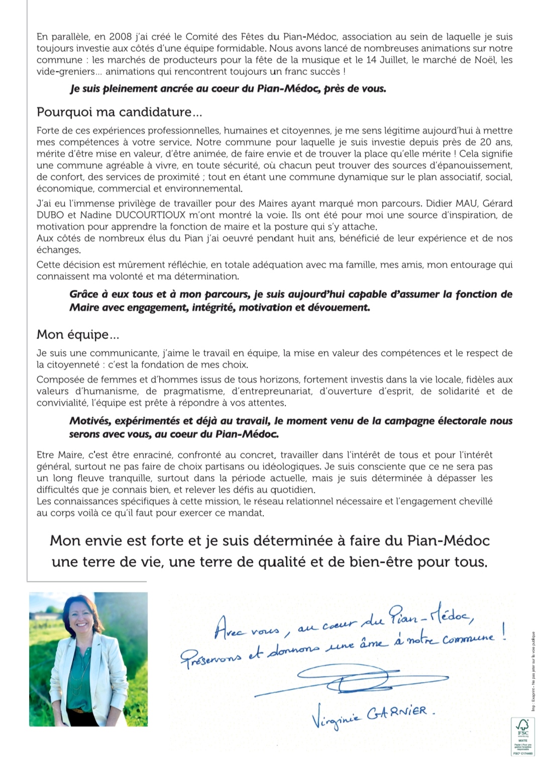 Signature Virginie Garnier - Cliquez pour télécharger la lettre complète